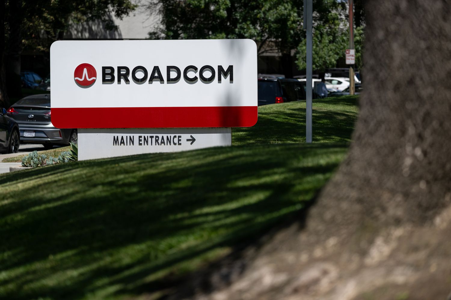 Broadcom signage.