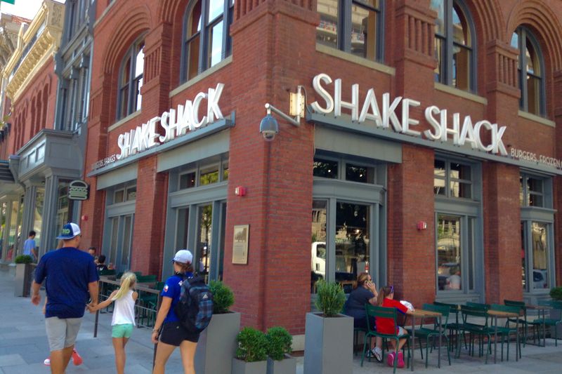 The exterior of a Shake Shack restaurant