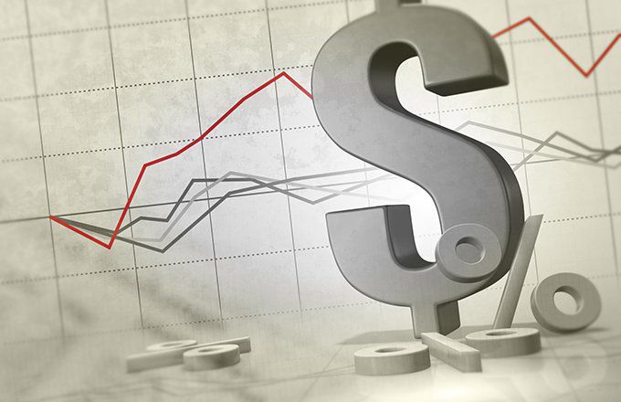 Dollar sign on graph
