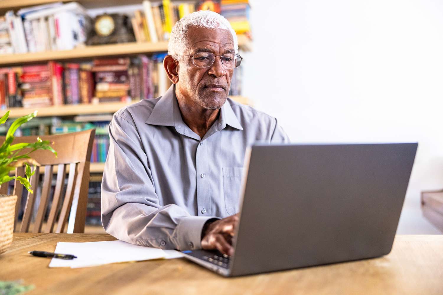 Older adult with laptop