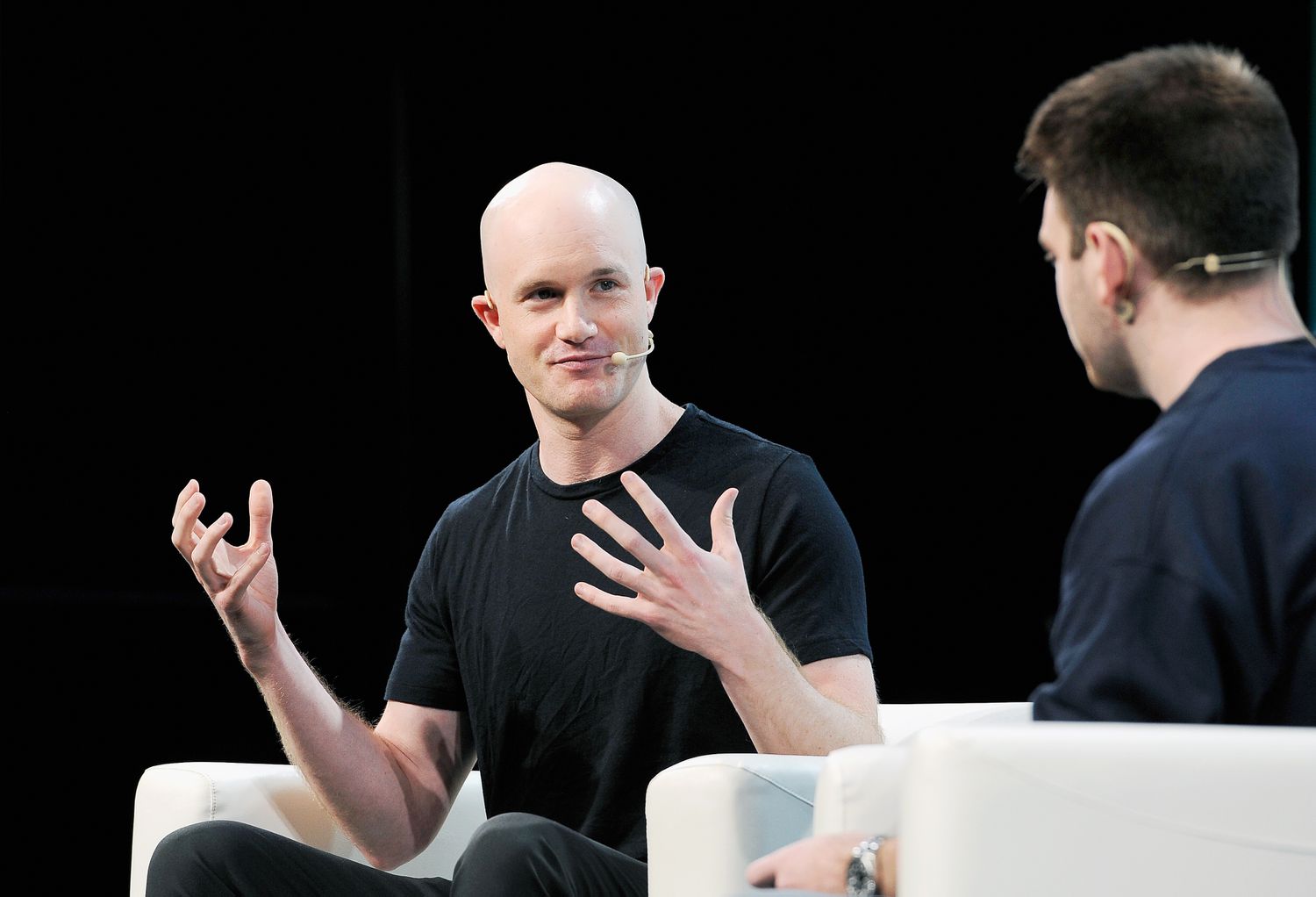 Coinbase Co-founder and CEO Brian Armstrong speaks onstage during Day 3 of TechCrunch Disrupt SF 2018 at Moscone Center.