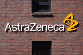 AstraZeneca logo on its headquarters in Hamburg, Germany
