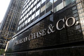 Sign in front of JP Morgan Chase headquarters in New York City