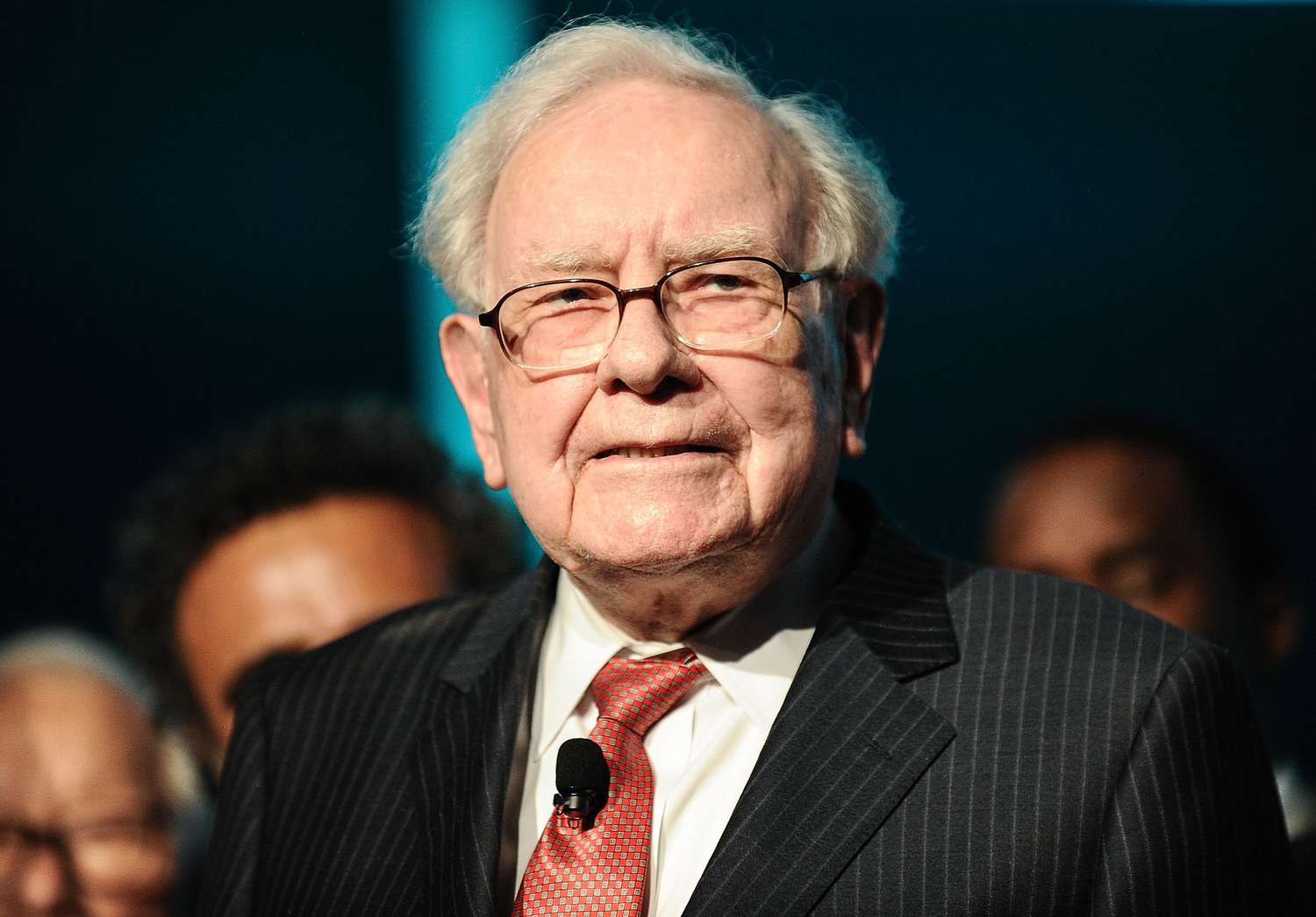 Warren Buffett, Chairman of the Board of Berkshire Hathaway Inc., appears onstage at an event