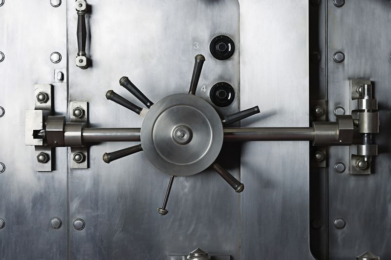 Handle of Door to Bank Vault Safe