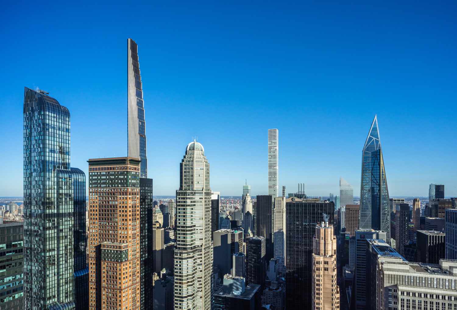 Skinny glass towers on Billionaires' Row, New York City