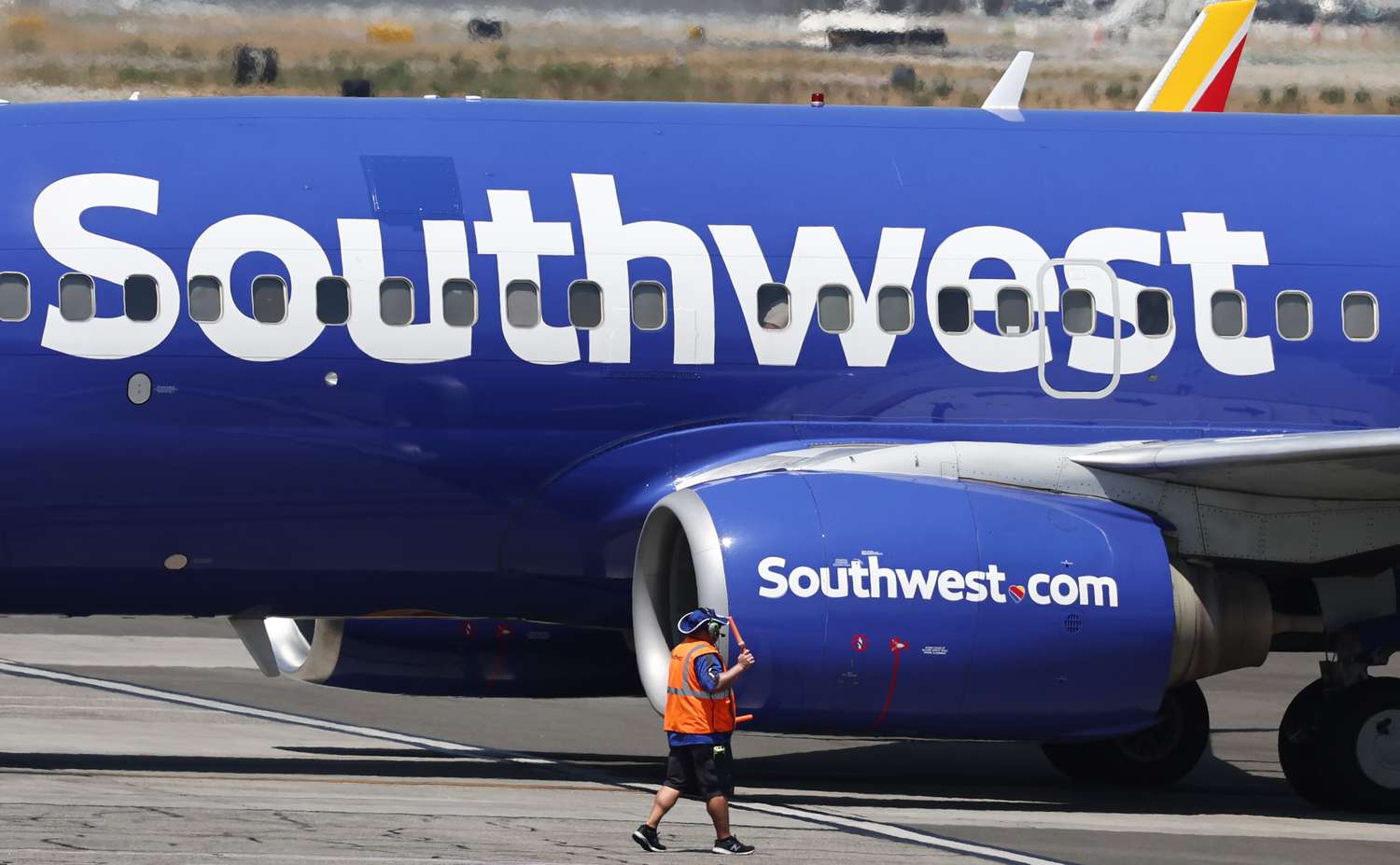 A Southwest Airlines plane taxis at Hollywood Burbank Airport on July 25, 2024 in Burbank, California. 