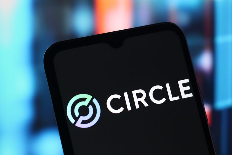 Circle Internet Group logo displayed on a smartphone screen.