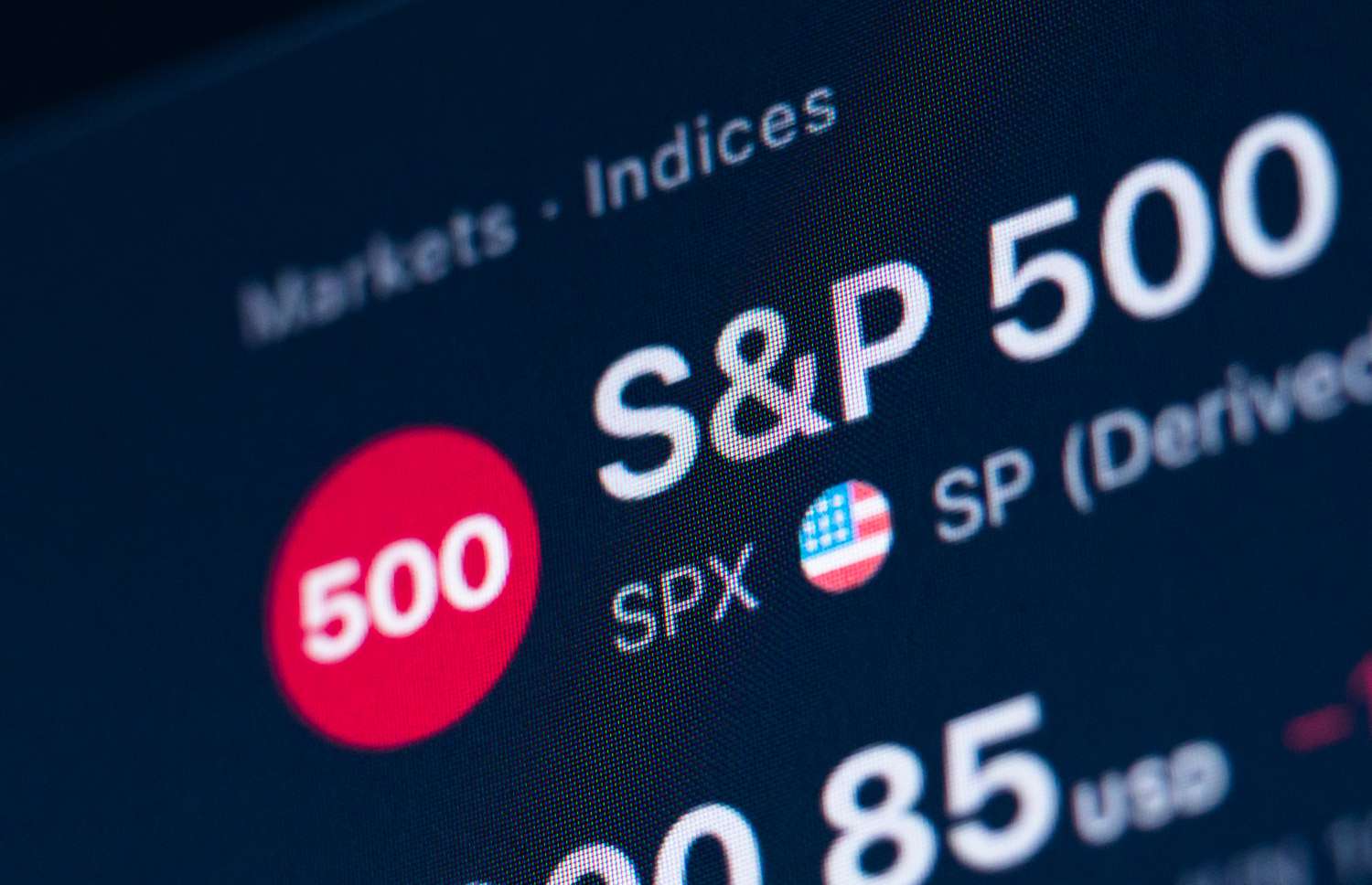 S&P 500 on screen. 