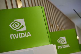 Nvidia signage during the 2025 CES event in Las Vegas