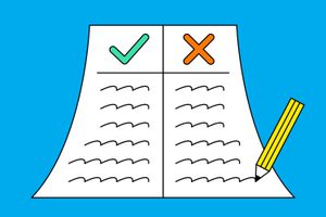 Illustration of a pro and con list.