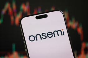 Onsemi logo is displayed on a smartphone screen 