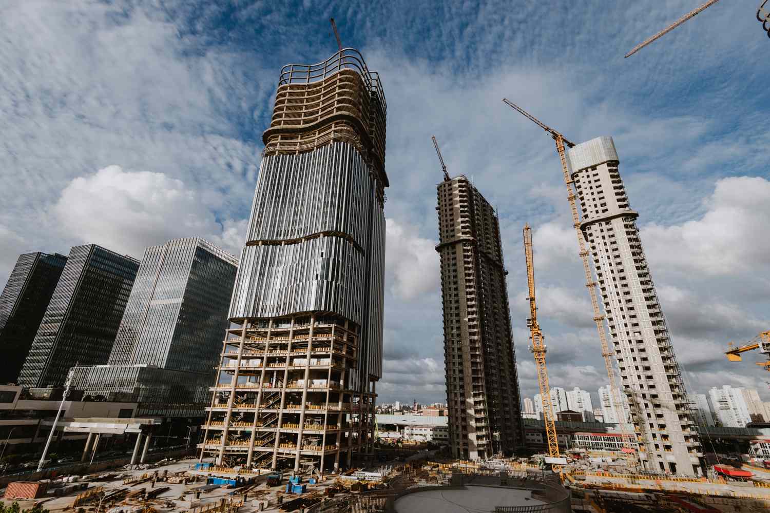 Construction site in Shanghai, China. 