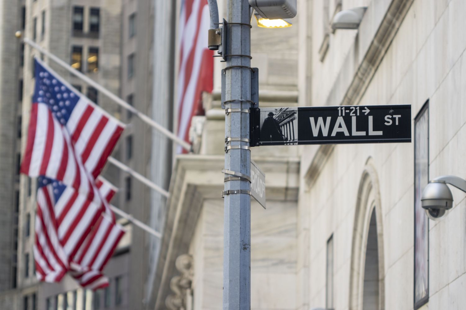 Wall Street sign in the Financial District of New York City