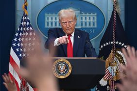 U.S. President Donald Trump speaks about the mid-air crash 