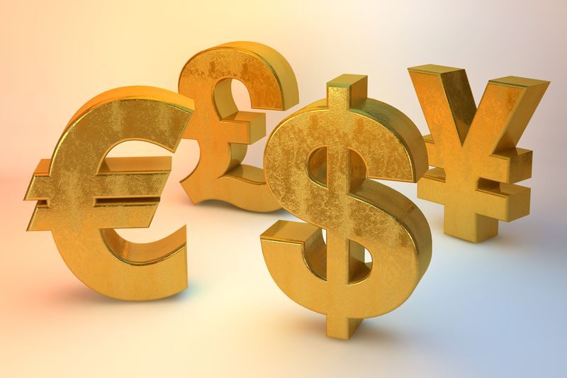 Gold foreign currency.