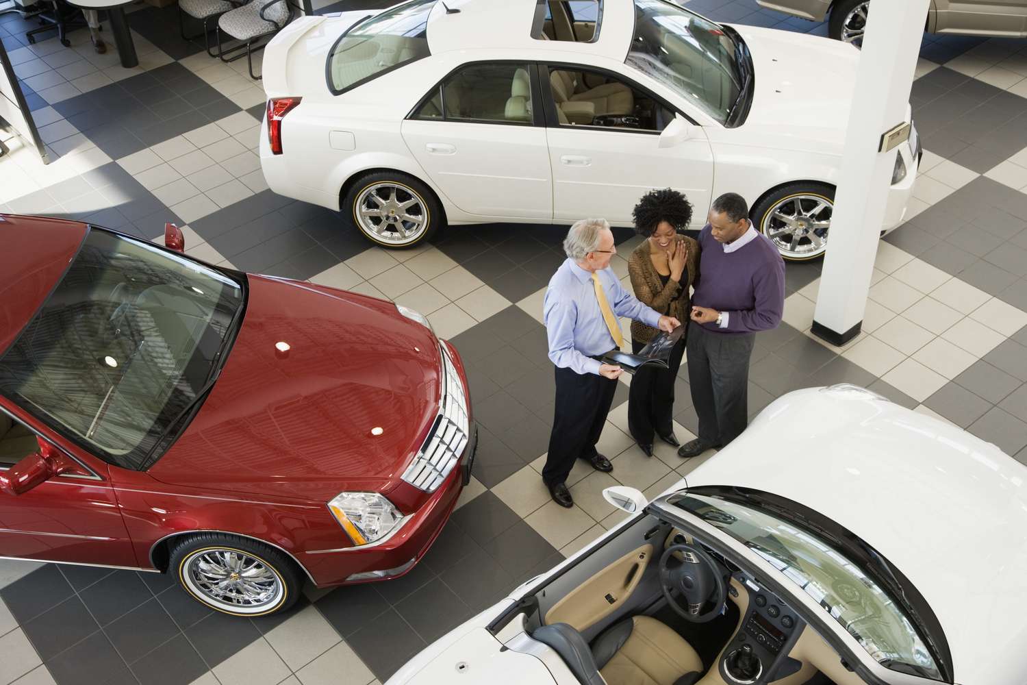 A couple buying a car