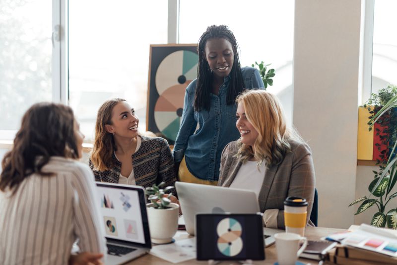 Female entrepreneurs in office having a conversation