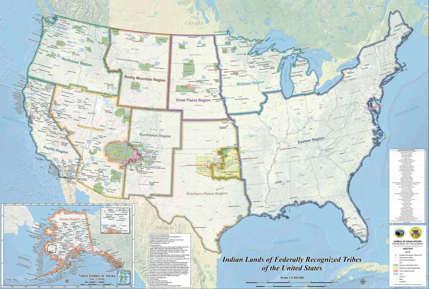 Federal map of “Indian Lands of Federally Recognized Tribes of the United States”