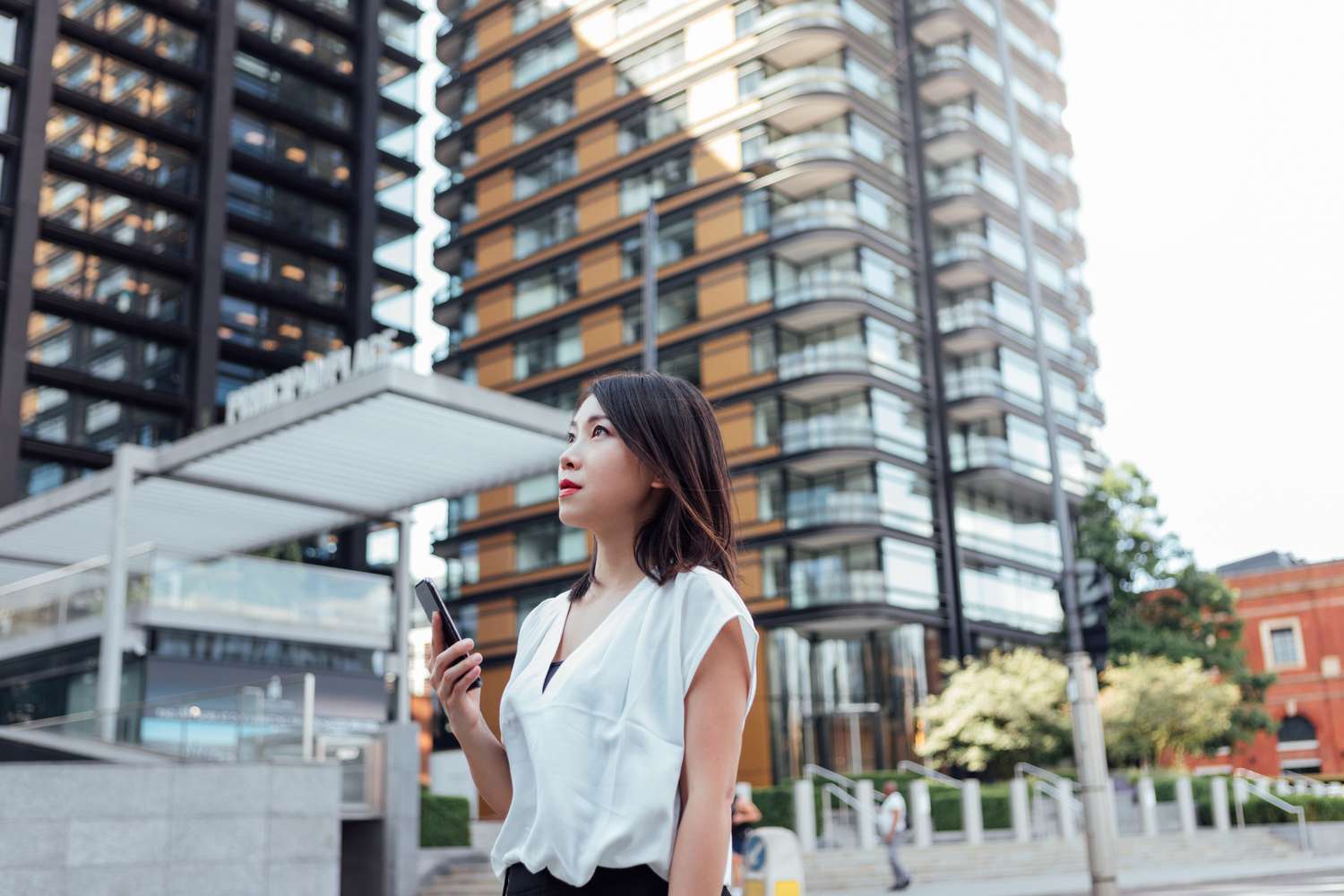 Woman considering mortgage financing