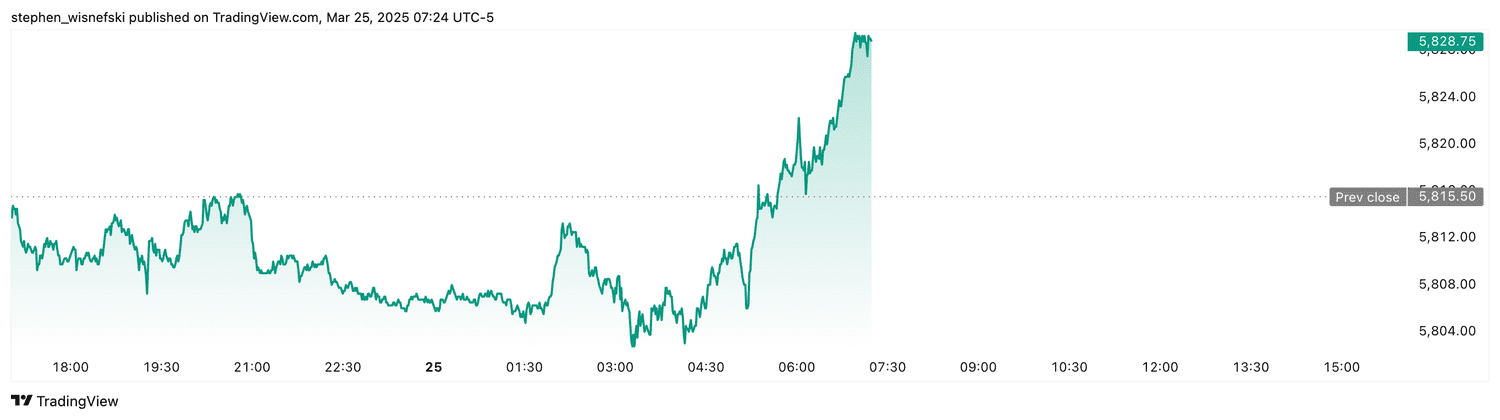 S&P 500 futures - March 25, 2025