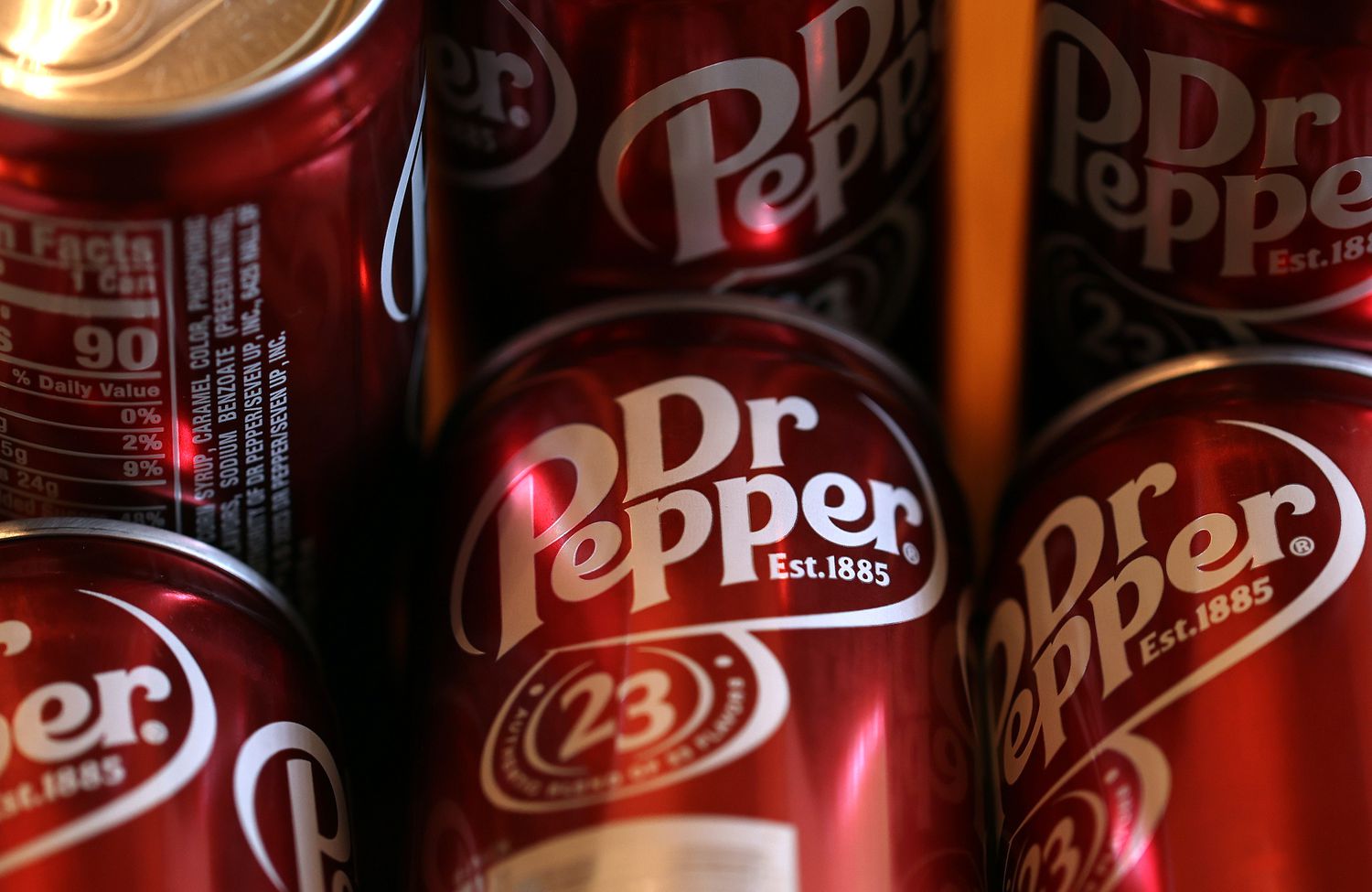 Cans of Dr Pepper in a store in California in June. 