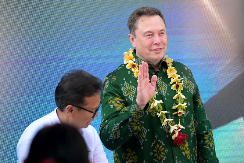Elon Musk arriving at an event in Indonesia