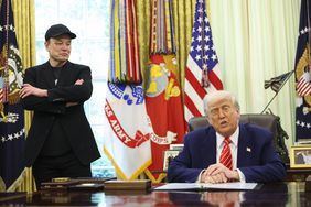President Donald Trump holds a news conference with Elon Musk to mark the end of the Tesla CEO's tenure as a special government employee.