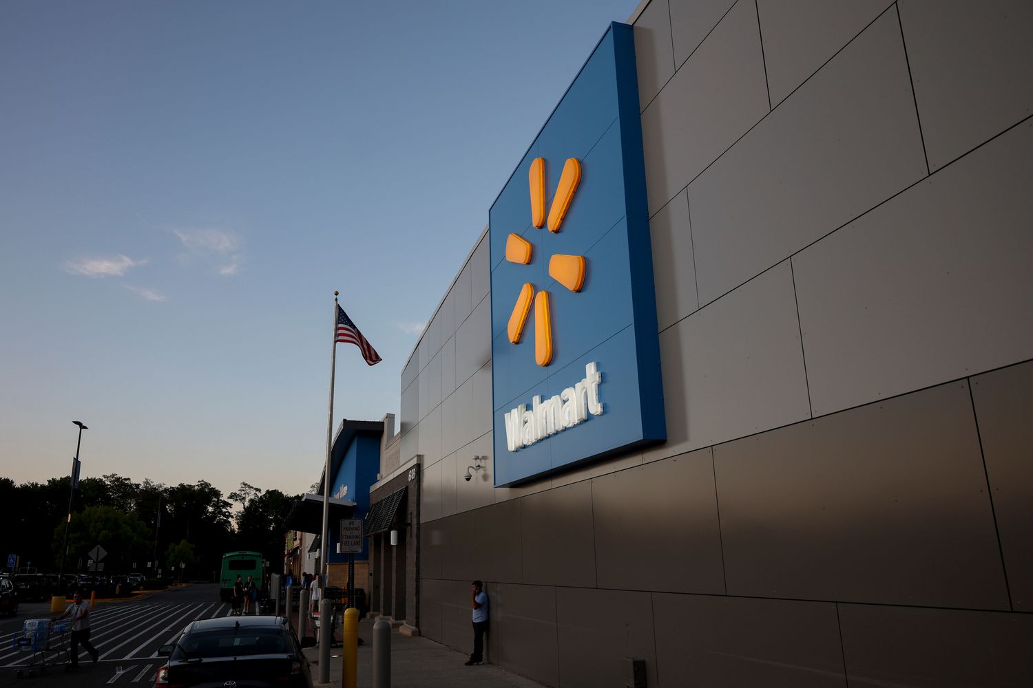 An exterior view of a Walmart store in Alexandria, Va., 