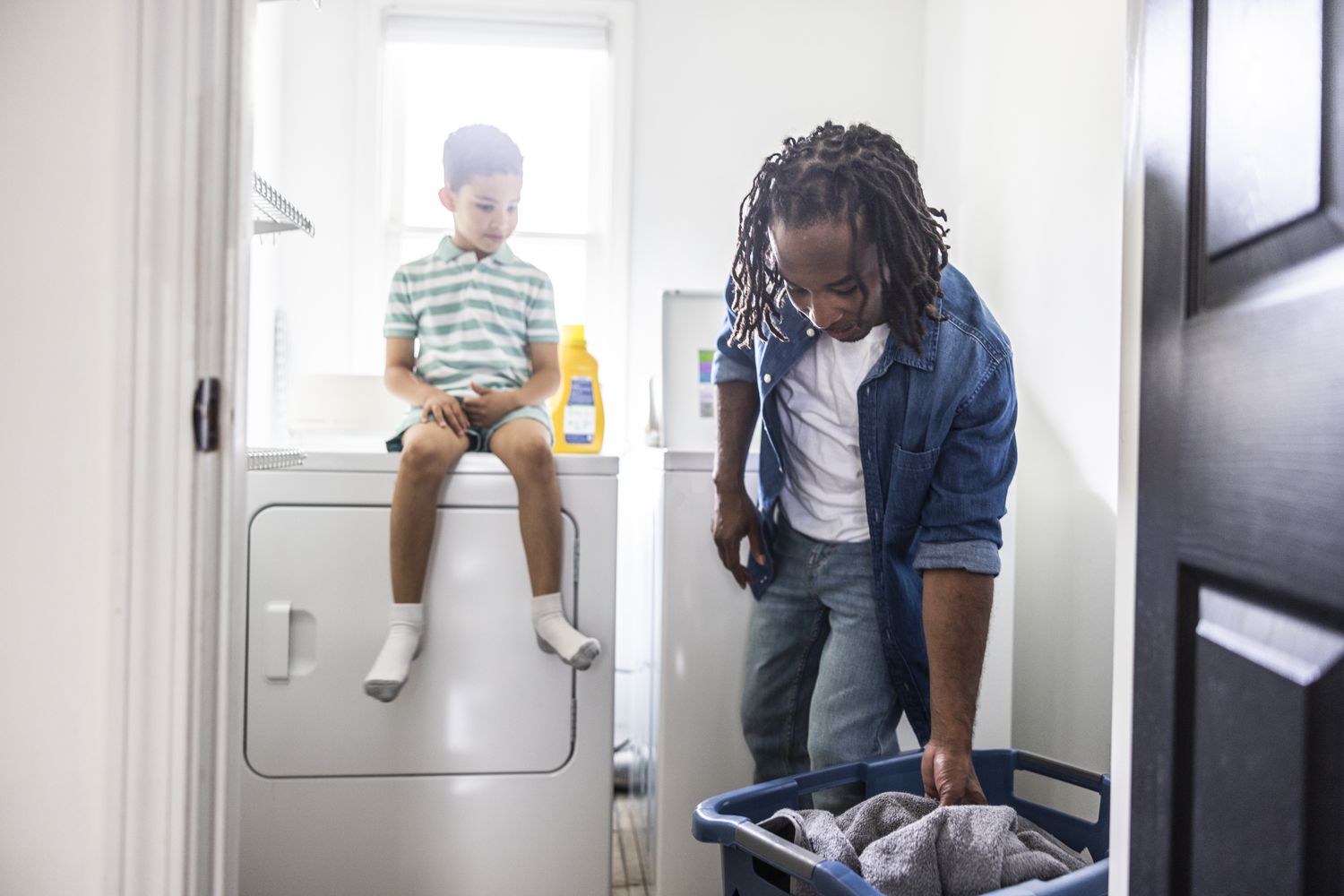 Doing laundry together