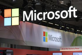 Microsoft pavilion at the 2025 Hannover Messe industrial trade fair. 