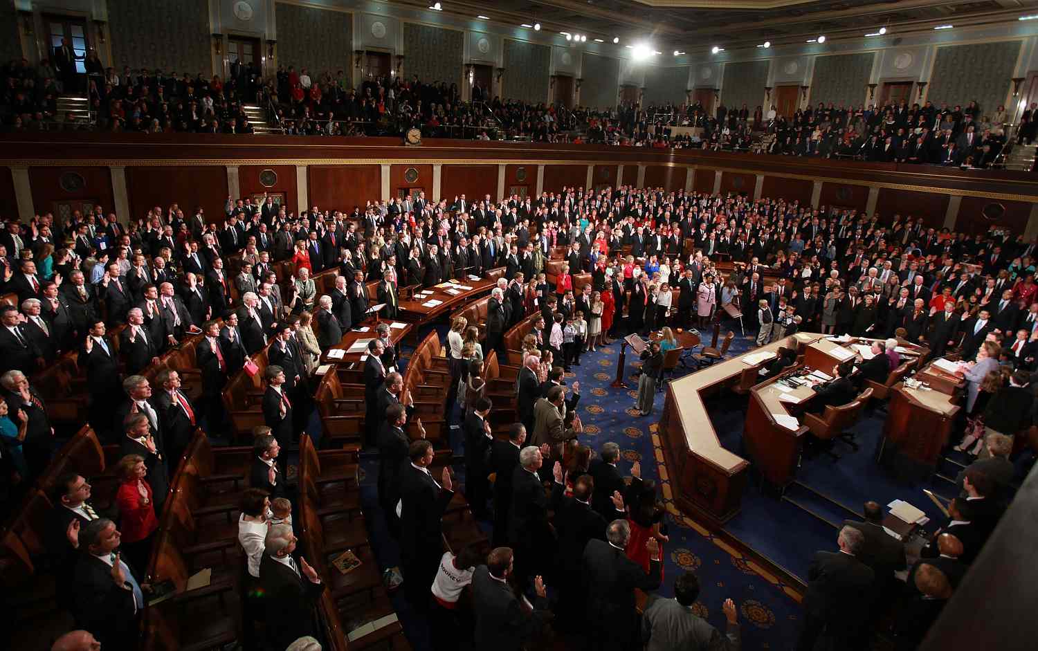 Speaker of the House swearing in new members of the US Congress