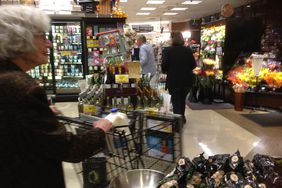 Senior citizen shopping at Ralph's grocery store