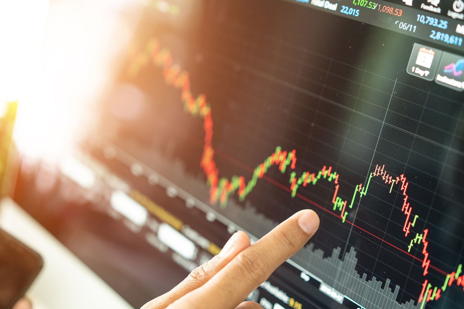 Stock Market Graph Chart. the Digital Information for Forex Trading Market.