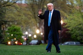 President Trump outside the White House on Sunday. 