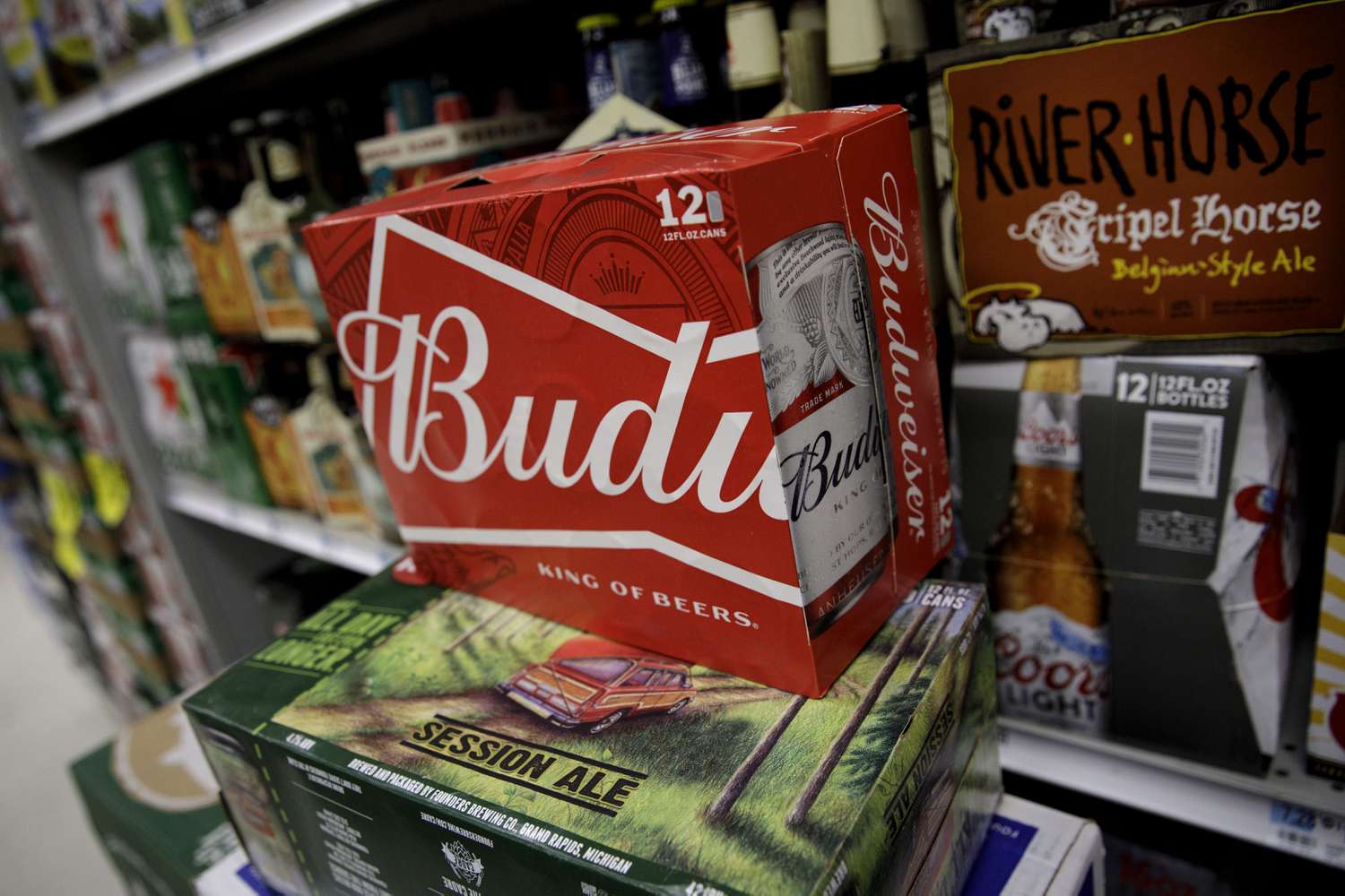 budweiser beer in a store