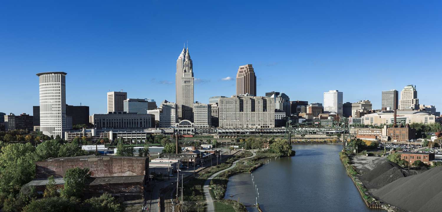 Cleveland panoramic city skyline.
