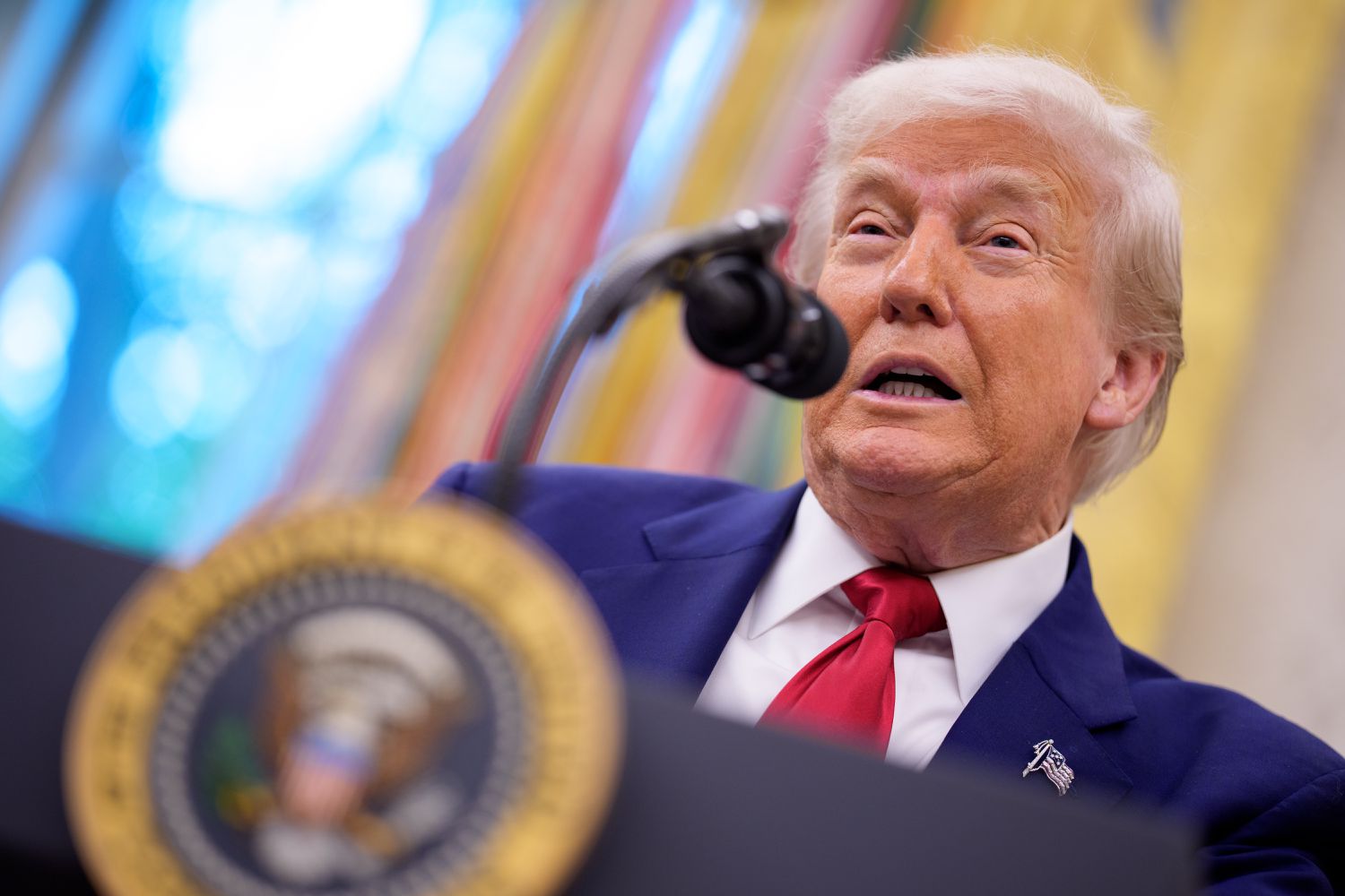 President Donald Trump in the White House on Thursday. 