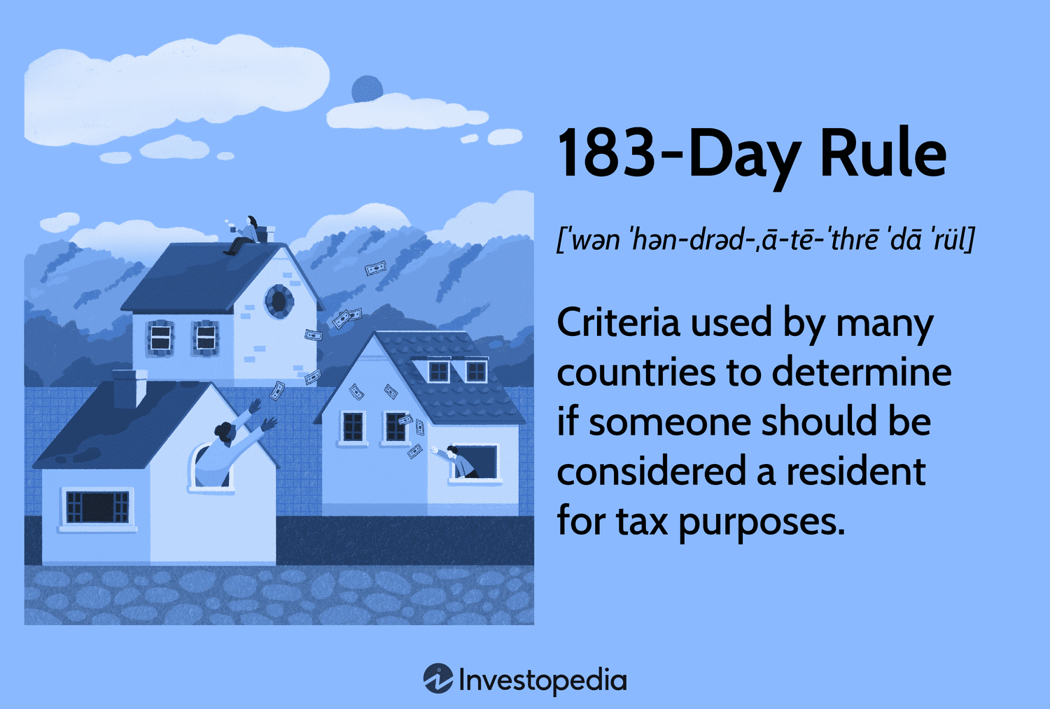 183-Day Rule: Criteria used by many countries to determine if someone should be considered a resident for tax purposes.