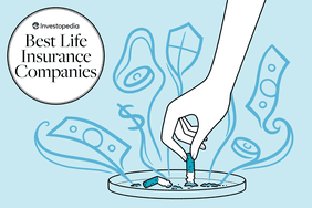 Illustration of a hand stubbing out a cigarette in an ashtray, surrounded by images of money and symbols of health and wellness