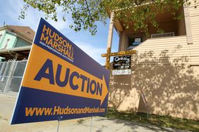 House auction sign outside