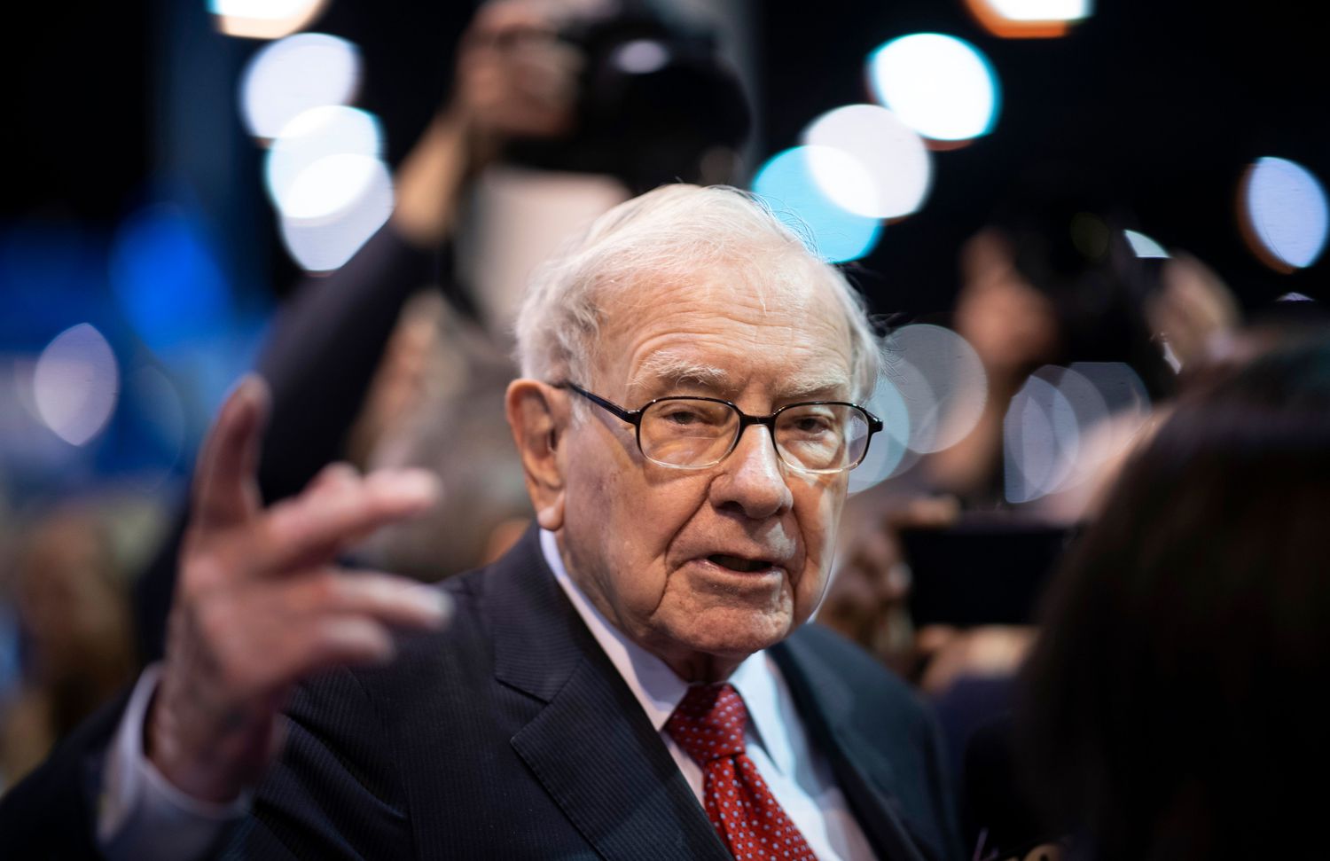 Berkshire Hathaway CEO Warren Buffett at the company's 2019 annual shareholders meeting. 