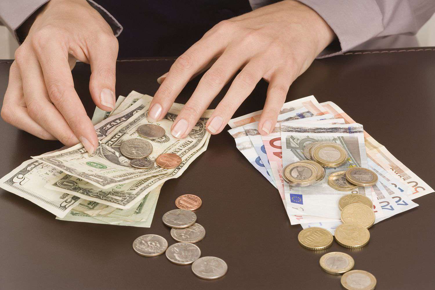 Woman counting money