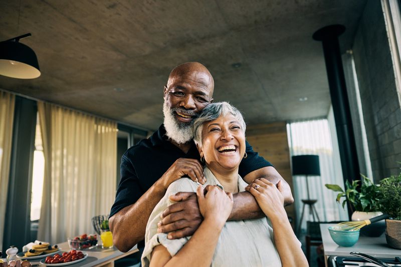 Senior couple at home