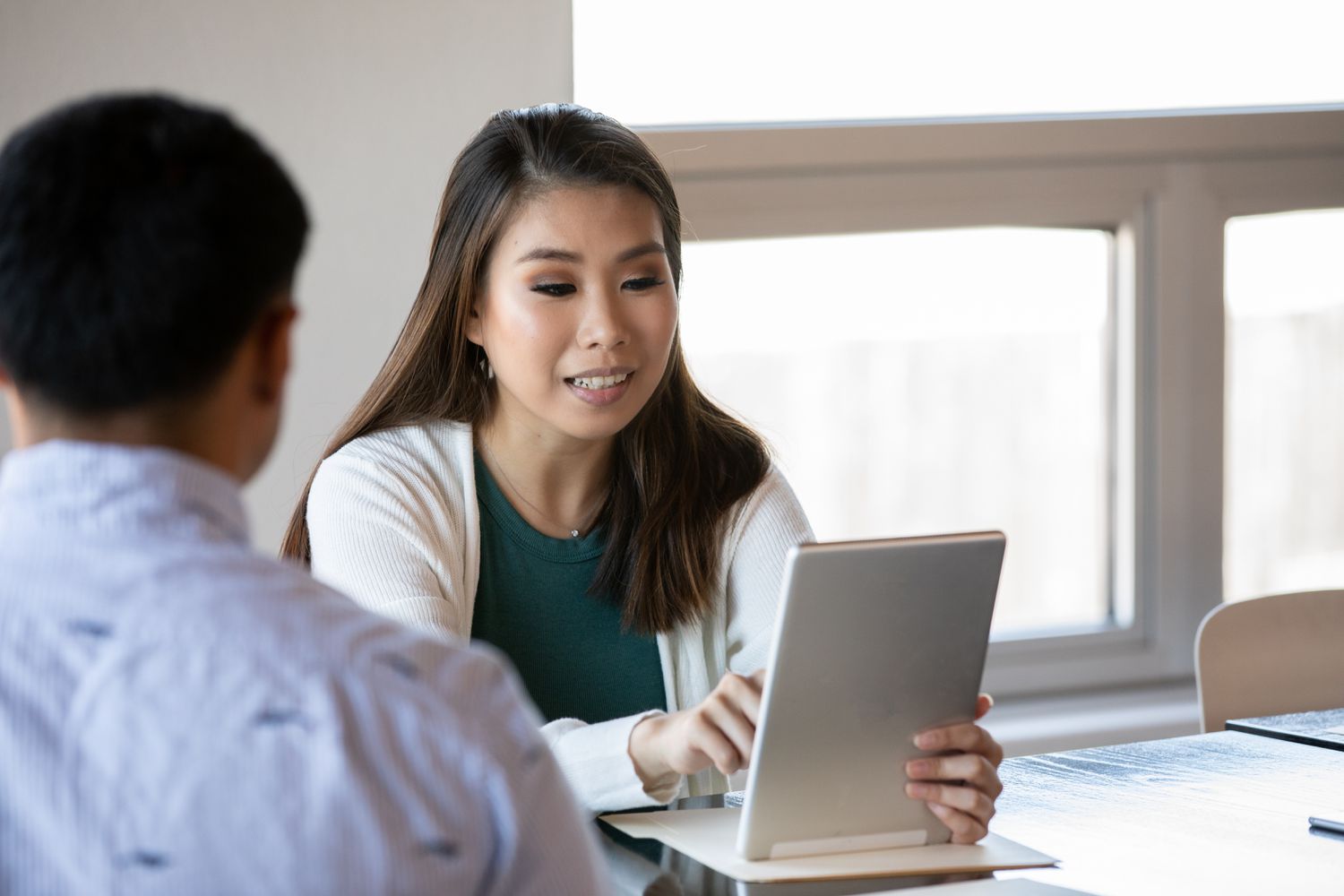 A lender works with a client.