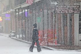 A winter storm brought rare snowfall to New Orleans.