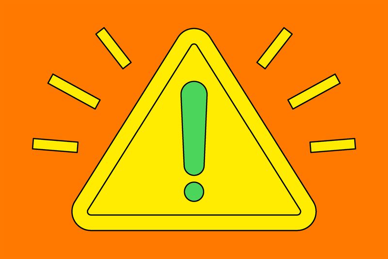 Warning sign with exclamation inside a triangle