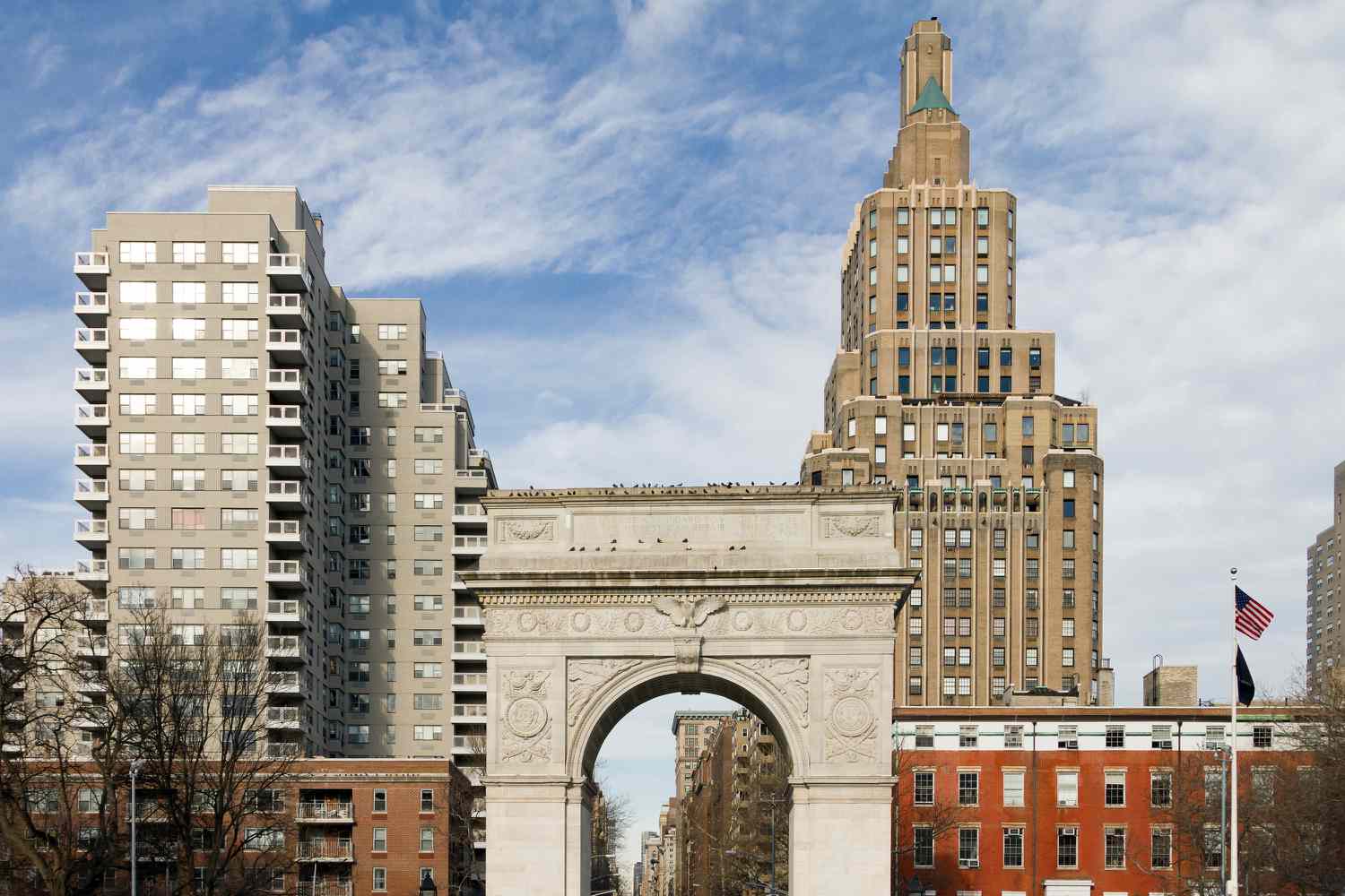 Washington Square Park Arch and buildings in Manhattan, New York City
