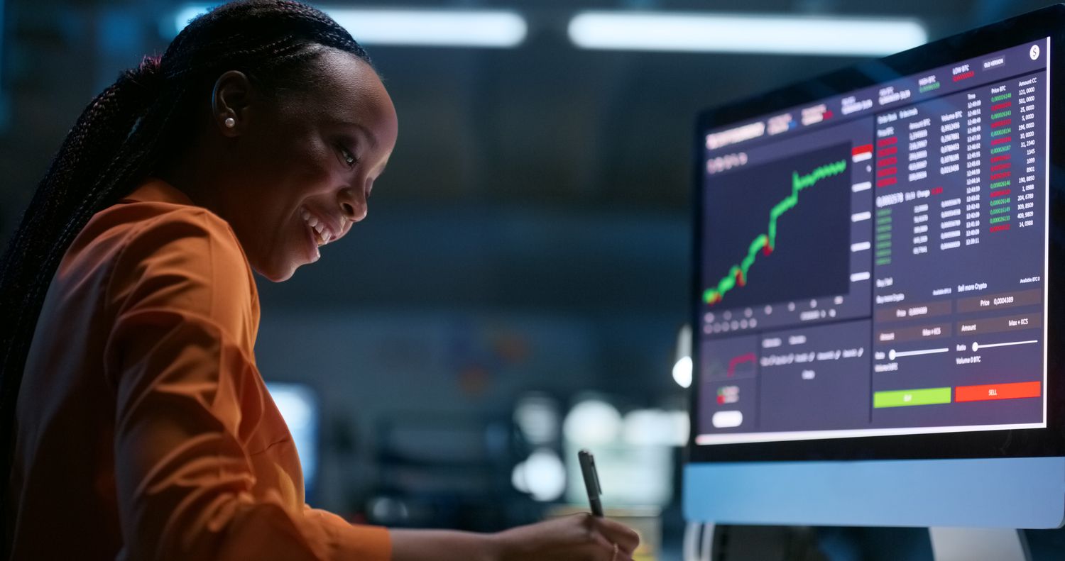 Investor with computer