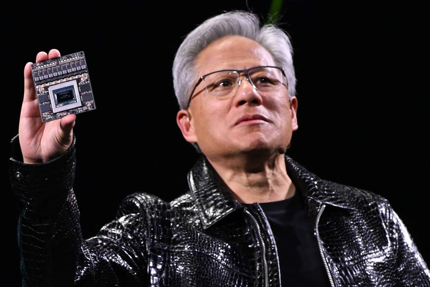 Nvidia CEO Jensen Huang during the keynote presentation at CES 2025 in Las Vega